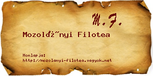 Mozolányi Filotea névjegykártya